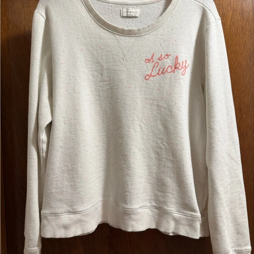 Lucky Brand Speckled Cream Sweatshirt - Picture 5 of 5